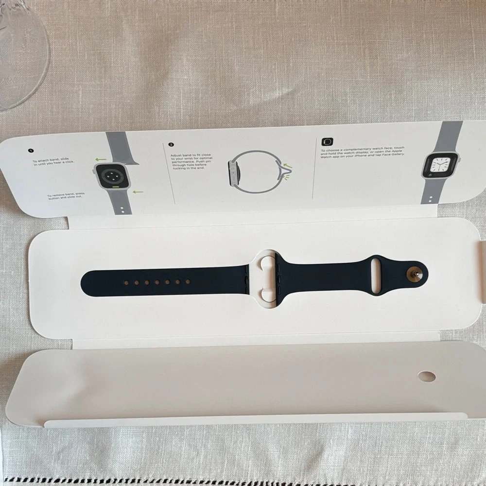 Apple Black Silicone Watch Band - Compatible Smartwatch Strap